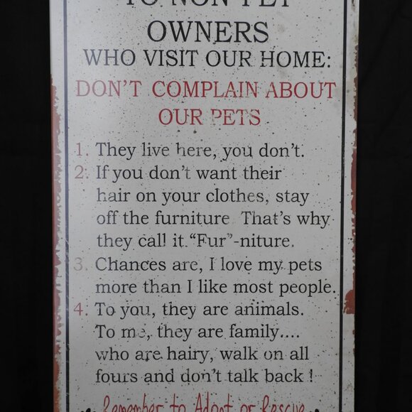 Adopt or Rescue Pet Metal Tin Sign Wall Decor - Picture 2 of 5